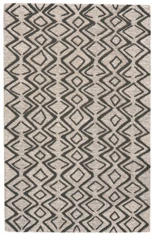 HomeRoots 4' Handcrafted Wool Geometric Area Rug in Black, Taupe, and Gray – Modern Style for Your Home 4' X 6' 511838