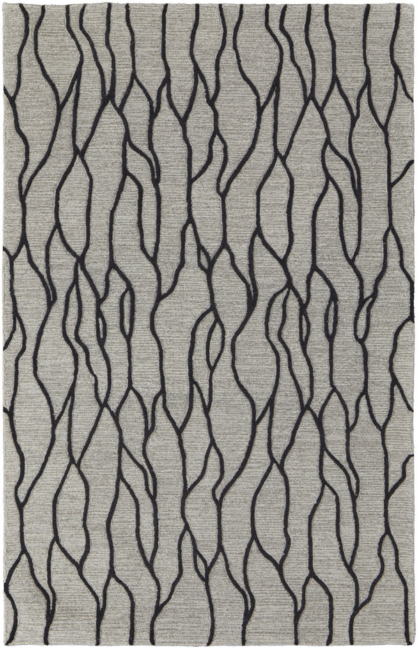 Homeroots 4' X 6' Taupe Black And Gray Wool Abstract Tufted Handmade Stain Resistant Area Rug Taupe,Black,Gray Wool 511844