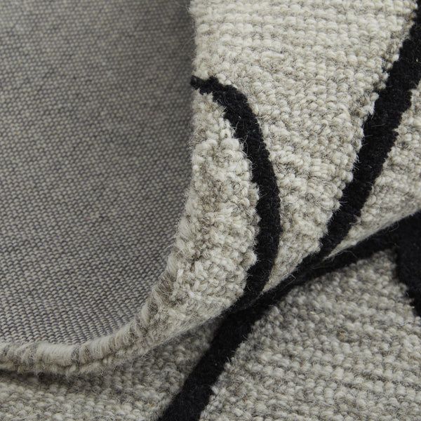 Homeroots 4' X 6' Taupe Black And Gray Wool Abstract Tufted Handmade Stain Resistant Area Rug Taupe,Black,Gray Wool 511844