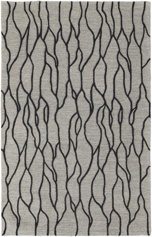 Homeroots 5' X 8' Taupe Black And Gray Wool Abstract Tufted Handmade Stain Resistant Area Rug Taupe,Black,Gray Wool 511845