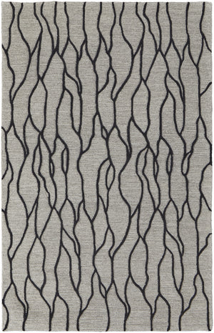 Homeroots 10' X 13' Taupe Black And Gray Wool Abstract Tufted Handmade Stain Resistant Area Rug Taupe,Black,Gray Wool 511847