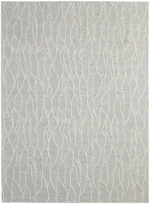 Homeroots 4' X 6' Taupe And Ivory Wool Abstract Tufted Handmade Stain Resistant Area Rug Taupe,Ivory Wool 511850