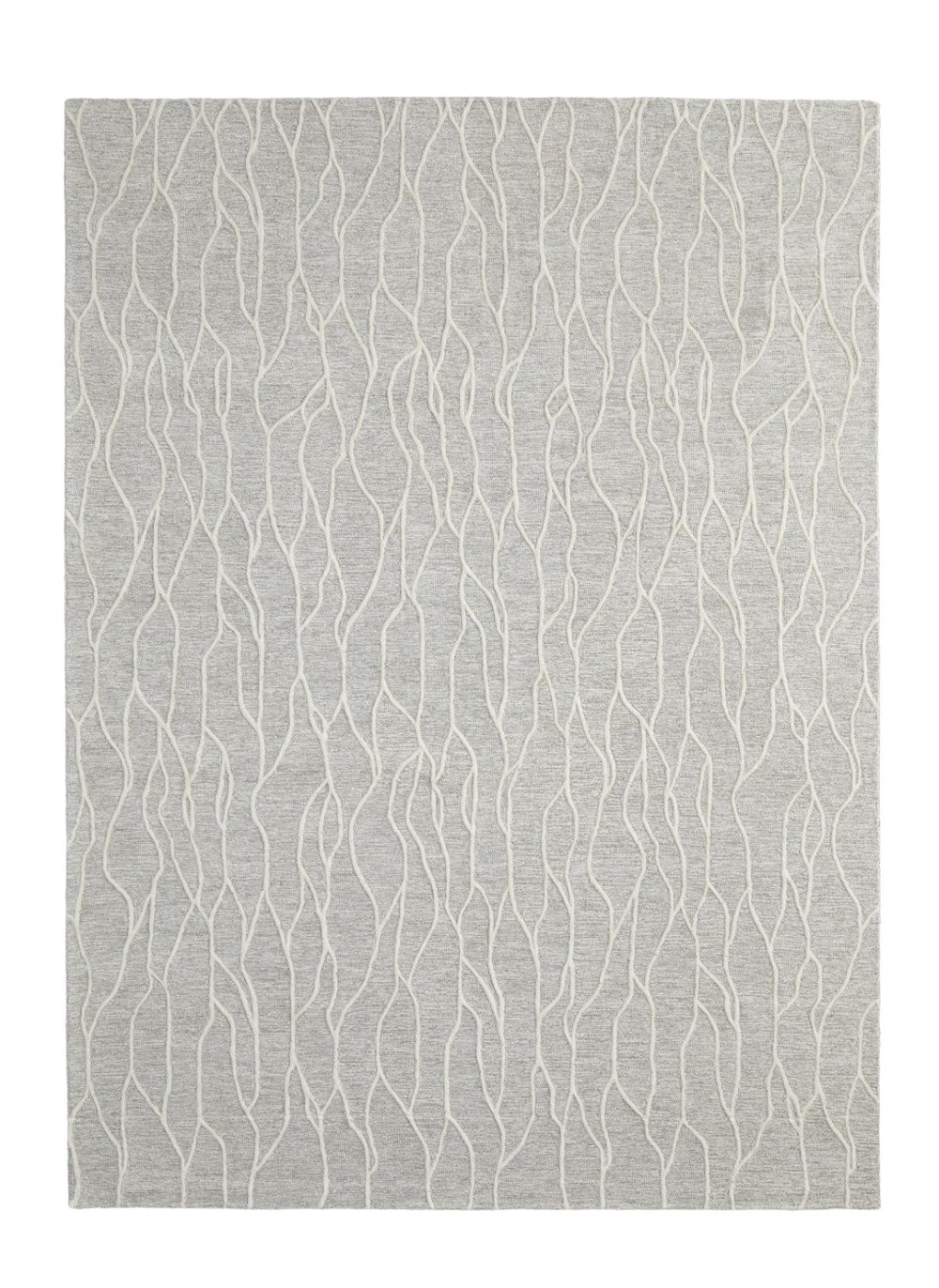 HomeRoots 4' Gray and Black Abstract Hand-Tufted Wool Area Rug – Artful Design, Stain-Resistant, Durable Elegance 5' X 8' 511851
