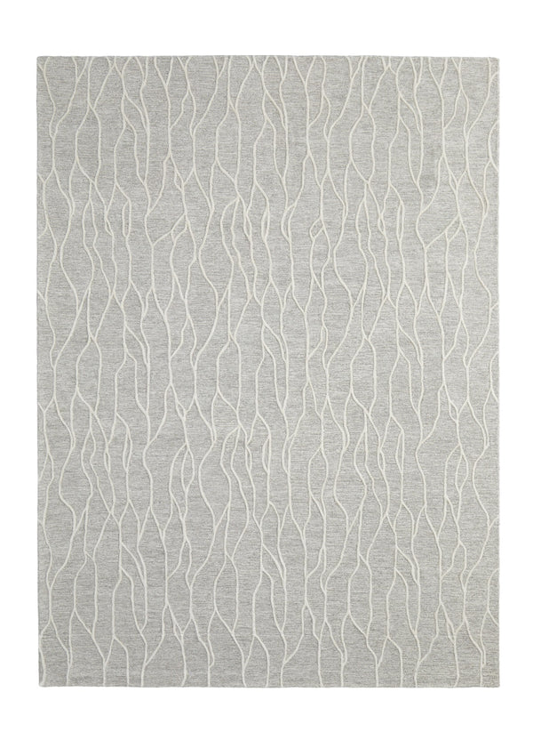 Homeroots 5' X 8' Taupe And Ivory Wool Abstract Tufted Handmade Stain Resistant Area Rug Taupe,Ivory Wool 511851