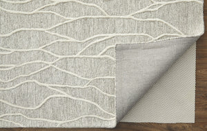 Homeroots 8' X 11' Taupe And Ivory Wool Abstract Tufted Handmade Stain Resistant Area Rug Taupe,Ivory Wool 511852