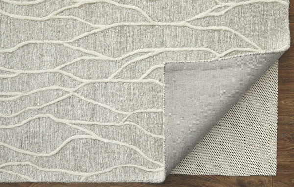 Homeroots 8' X 11' Taupe And Ivory Wool Abstract Tufted Handmade Stain Resistant Area Rug Taupe,Ivory Wool 511852