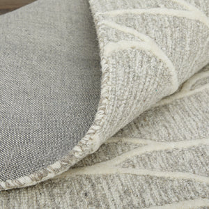 Homeroots 8' Taupe And Ivory Wool Abstract Tufted Handmade Stain Resistant Runner Rug Taupe,Ivory Wool 511854