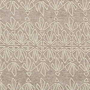 HomeRoots 5' Handmade Wool Area Rug in Tan and Ivory Geometric Design - Stain Resistant for Easy Care 5' X 8' 511857