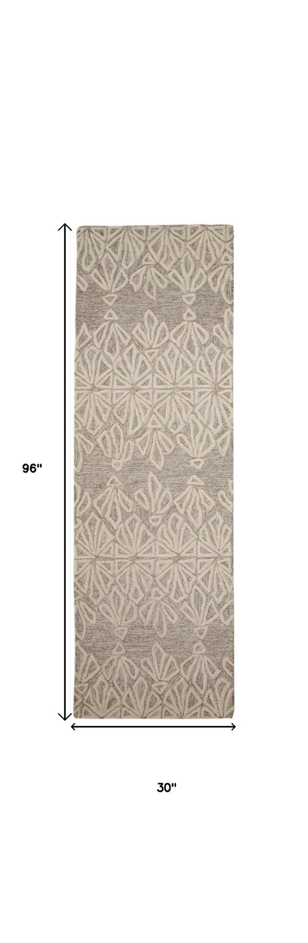 HomeRoots 5' Handmade Wool Area Rug in Tan and Ivory Geometric Design - Stain Resistant for Easy Care 8' Runner 511860