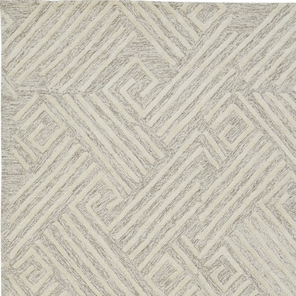 HomeRoots 4' Handmade Wool Area Rug with Geometric Design - Stain Resistant, Soft, and Stylish for Any Room 4' X 6' 511862