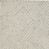 Homeroots 4' X 6' Tan And Ivory Wool Geometric Tufted Handmade Stain Resistant Area Rug  Wool 511862