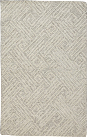 HomeRoots 4' Handmade Wool Area Rug with Geometric Design - Stain Resistant, Soft, and Stylish for Any Room 5' X 8' 511863