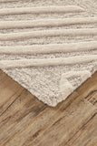 Homeroots 5' X 8' Tan And Ivory Wool Geometric Tufted Handmade Stain Resistant Area Rug  Wool 511863