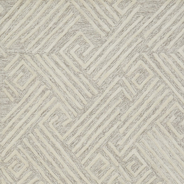HomeRoots 4' Handmade Wool Area Rug with Geometric Design - Stain Resistant, Soft, and Stylish for Any Room 5' X 8' 511863