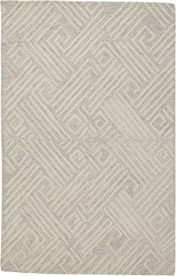 HomeRoots 4' Handmade Wool Area Rug with Geometric Design - Stain Resistant, Soft, and Stylish for Any Room 8' X 11' 511864