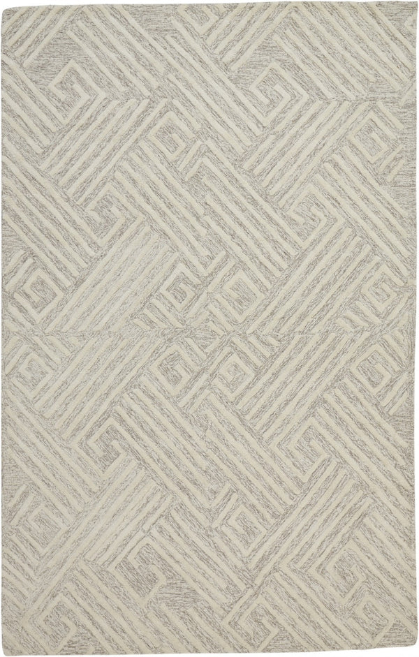 HomeRoots 4' Handmade Wool Area Rug with Geometric Design - Stain Resistant, Soft, and Stylish for Any Room 8' X 11' 511864