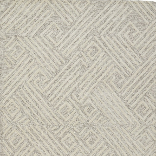 HomeRoots 4' Handmade Wool Area Rug with Geometric Design - Stain Resistant, Soft, and Stylish for Any Room 10' X 13' 511865