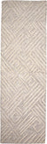 Homeroots 8' Ivory And Tan Geometric Hand Tufted Runner Rug  Wool Blend 511866