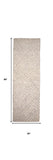 Homeroots 8' Ivory And Tan Geometric Hand Tufted Runner Rug  Wool Blend 511866