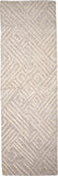 Homeroots 8' Ivory And Tan Geometric Hand Tufted Runner Rug  Wool Blend 511866