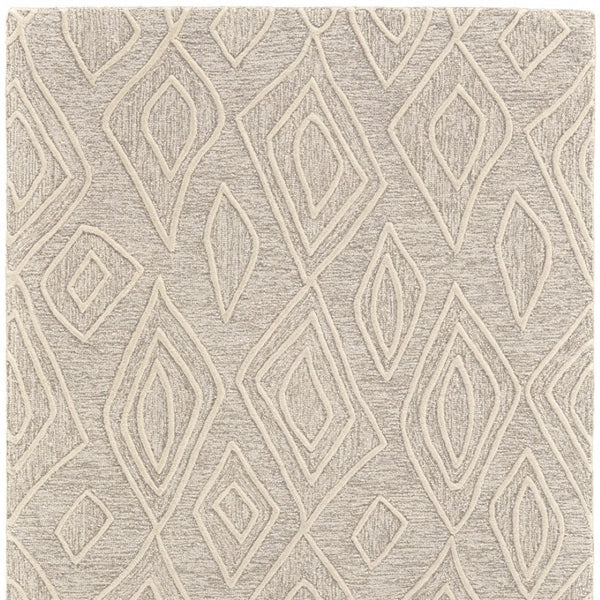 HomeRoots 4' Handmade Wool Geometric Tufted Area Rug - Stain Resistant, Plush Comfort for Modern Interiors 8' X 11' 511870