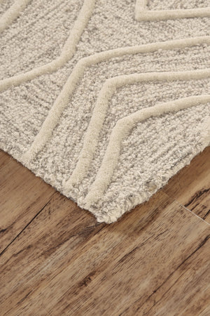 HomeRoots 4' Handmade Wool Geometric Tufted Area Rug - Stain Resistant, Plush Comfort for Modern Interiors 10' X 13' 511871
