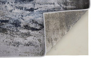 HomeRoots 5' Modern Abstract Blue-Gray and White Stain-Resistant Area Rug for Stylish Home Décor Upgrade 7' X 10' 511875