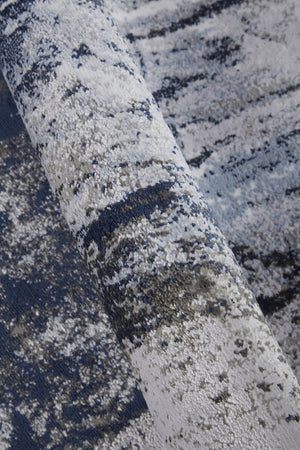 HomeRoots 5' Modern Abstract Blue-Gray and White Stain-Resistant Area Rug for Stylish Home Décor Upgrade 8' X 11' 511876