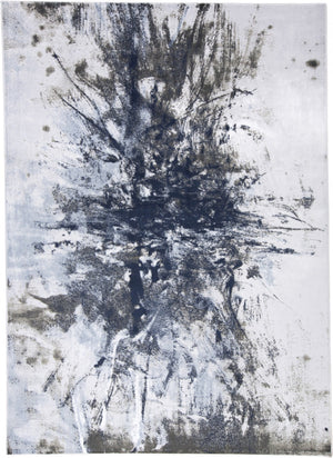 HomeRoots 5' Modern Abstract Blue-Gray and White Stain-Resistant Area Rug for Stylish Home Décor Upgrade 10' X 14' 511877
