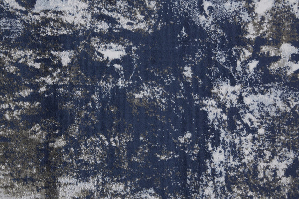 HomeRoots 5' Modern Abstract Blue-Gray and White Stain-Resistant Area Rug for Stylish Home Décor Upgrade 8' Runner 511878