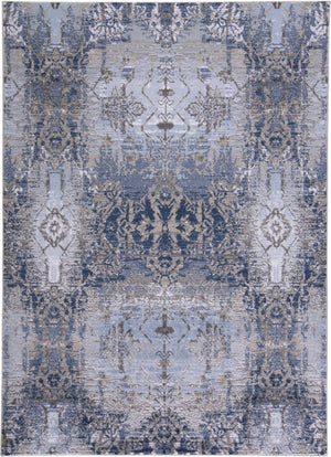 HomeRoots 5' Abstract Blue-Gray and Taupe Area Rug - Stain-Resistant, Durable Design for Modern Spaces 5' X 7' 511880