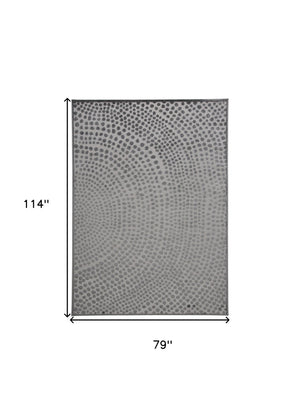 Homeroots 7' X 10' Gray Abstract Non Skid Area Rug  Polypropylene 511887