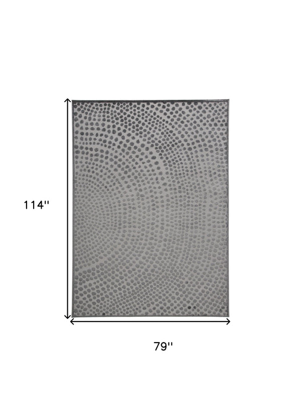 Homeroots 7' X 10' Gray Abstract Non Skid Area Rug  Polypropylene 511887