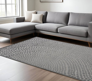 Homeroots 8' X 11' Gray Abstract Non Skid Area Rug  Polypropylene 511888