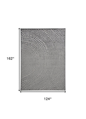 Homeroots 10' X 14' Gray Silver And Ivory Abstract Stain Resistant Area Rug  Polypropylene 511889