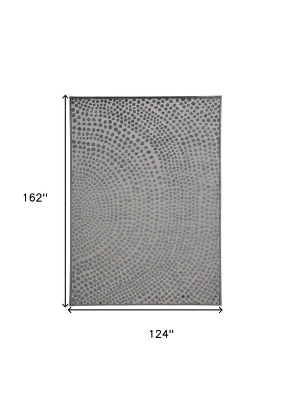 Homeroots 10' X 14' Gray Silver And Ivory Abstract Stain Resistant Area Rug  Polypropylene 511889