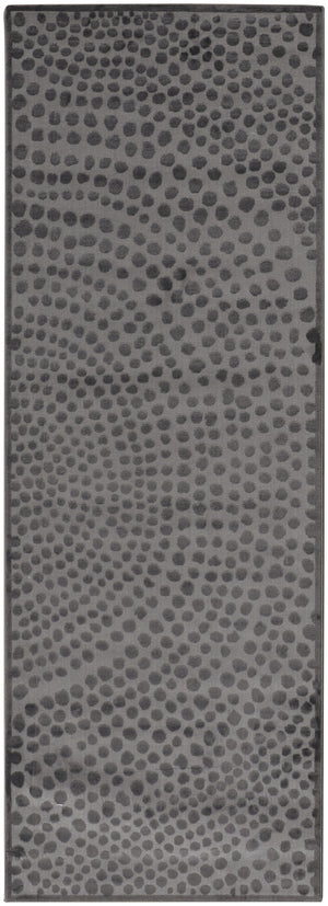 Homeroots 8' Gray Silver And Ivory Abstract Stain Resistant Runner Rug  Polypropylene 511890
