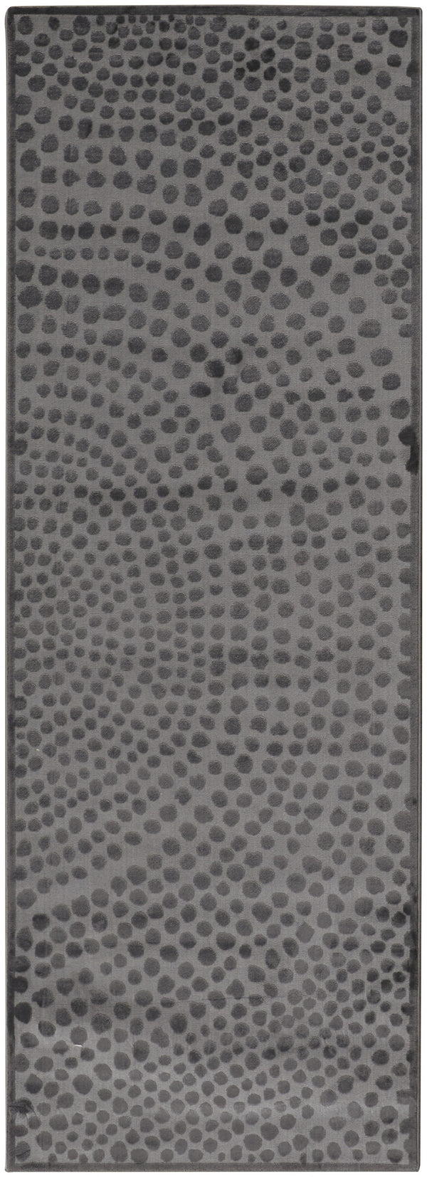 Homeroots 8' Gray Silver And Ivory Abstract Stain Resistant Runner Rug  Polypropylene 511890