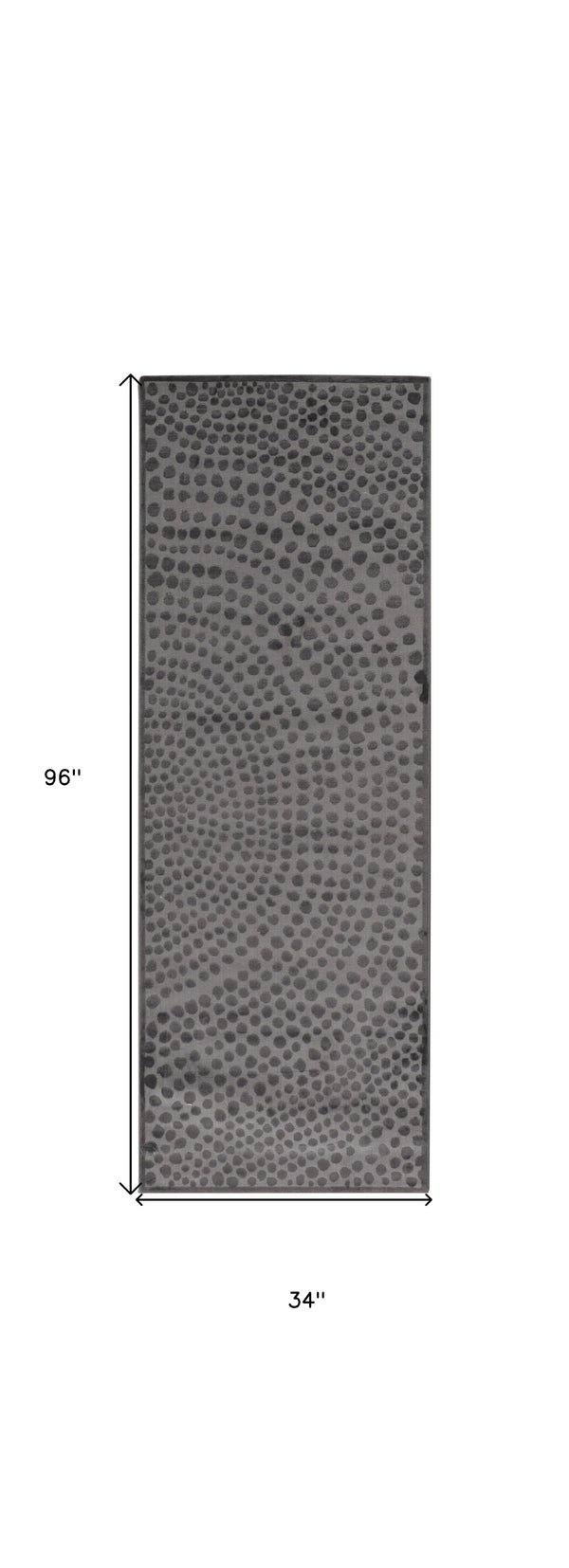 Homeroots 8' Gray Silver And Ivory Abstract Stain Resistant Runner Rug  Polypropylene 511890