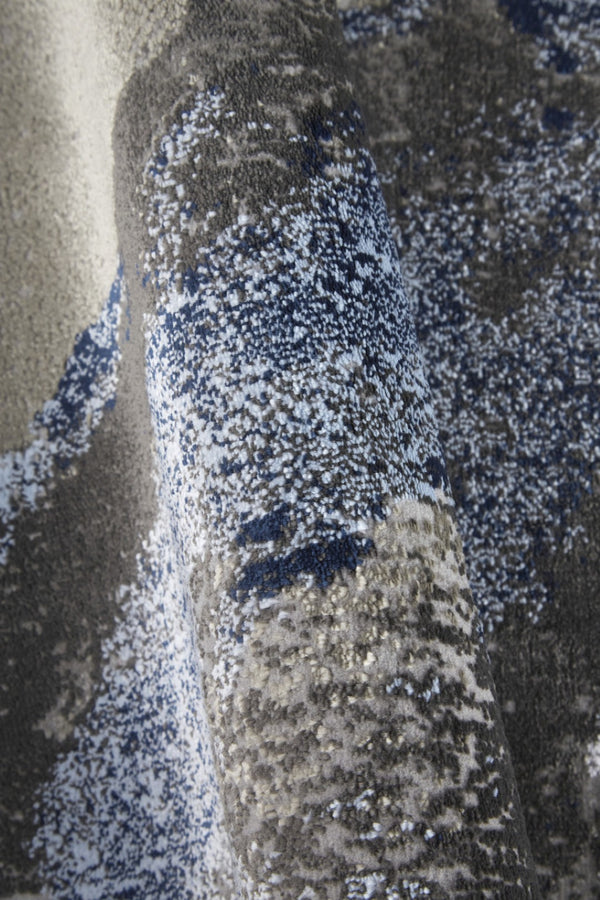 HomeRoots 5' Modern Abstract Blue-Gray and White Stain-Resistant Area Rug for Stylish Living Spaces 7' X 10' 511893