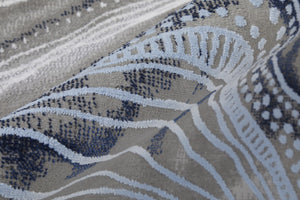 HomeRoots 5' Abstract Blue-Gray and Ivory Area Rug – Soft, Stain-Resistant Design for Modern Living Spaces 5' X 7' 511898