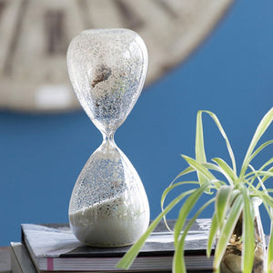 English Elm Set Of 2 Silvered Hourglasses, 60-Minute Timer With White Sand - Elegant Decor For Home & Office W2078P278479-GIGA