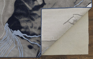HomeRoots 5' Abstract Blue-Gray and Ivory Area Rug – Soft, Stain-Resistant Design for Modern Living Spaces 8' X 11' 511900