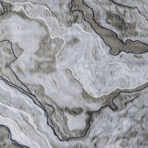 HomeRoots 5' Contemporary Ivory Blue and Gray Abstract Area Rug - Soft, Durable, Stain-Resistant Design for Homes 5' X 7' 511904