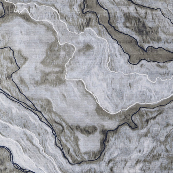 HomeRoots 5' Contemporary Ivory Blue and Gray Abstract Area Rug - Soft, Durable, Stain-Resistant Design for Homes 5' X 7' 511904