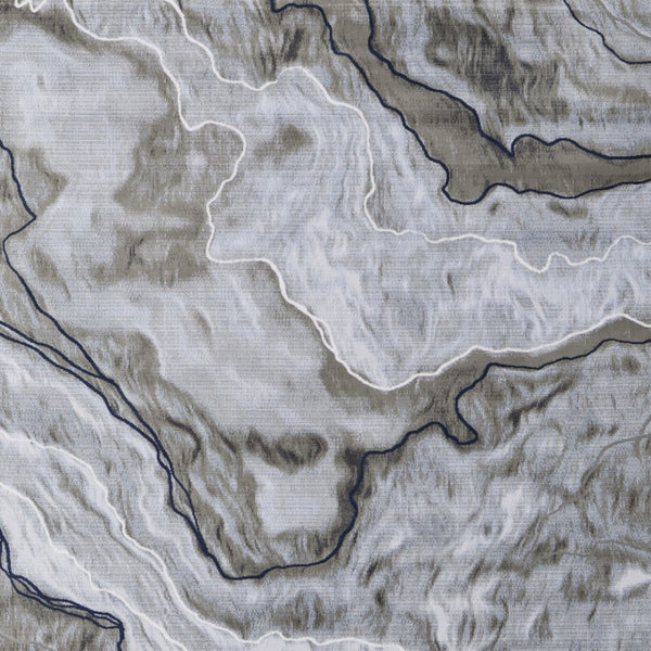 HomeRoots 5' Contemporary Ivory Blue and Gray Abstract Area Rug - Soft, Durable, Stain-Resistant Design for Homes 7' X 10' 511905