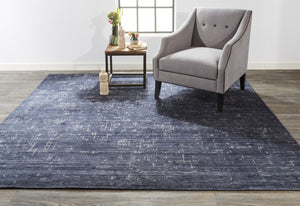 HomeRoots 5' Hand-Woven Blue and Ivory Abstract Area Rug - Contemporary Artistry for Modern Living Spaces 5' X 8' 511911
