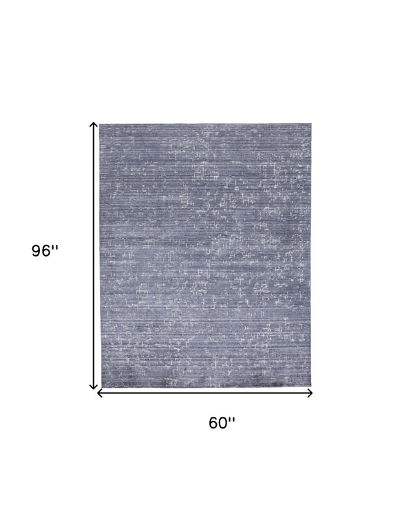 HomeRoots 5' Hand-Woven Blue and Ivory Abstract Area Rug - Contemporary Artistry for Modern Living Spaces 5' X 8' 511911