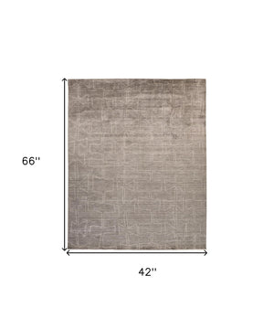 HomeRoots 4' Hand-Woven Gray and Ivory Abstract Area Rug - Artisan Crafted, Durable, and Modern Décor Accent 4' X 6' 511920