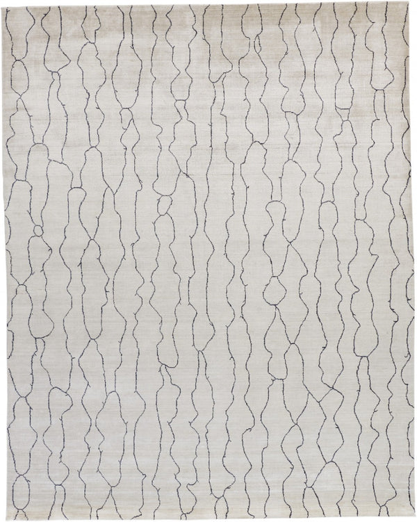 HomeRoots 4' Hand Woven Gray and Ivory Abstract Area Rug - Modern Elegance for Any Living Space or Office 5' X 8' 511931
